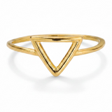 Gold Plated Midi Triangle .925 Sterling Silver Ring