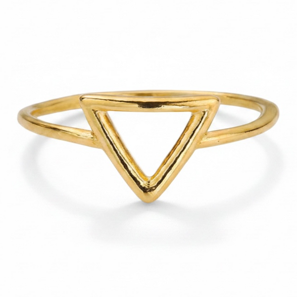 Gold Plated Midi Triangle .925 Sterling Silver Ring