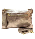 Italian Pebbled Leather Zip Wristlet Clutch wholesale