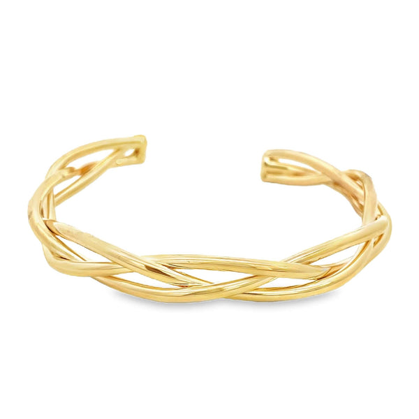 Gold Filled 18K Vintage Intertwined Open Cuff (B138)