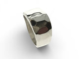 Hammered 11mm Sterling Silver Dome Ring - ME012A