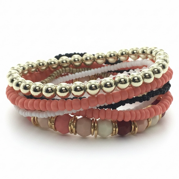 Multi Layer Bead Bracelet Black