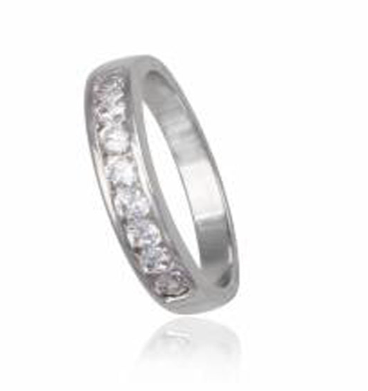 Cubic Zirconia Sterling Silver Band