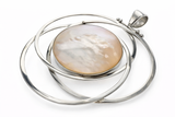 Mother of Pearl Circle Sterling Silver Pendant