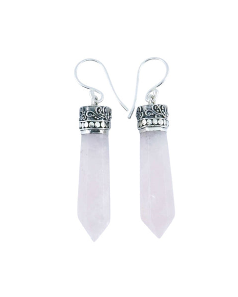 Rose Quartz Sterling Silver Earrings