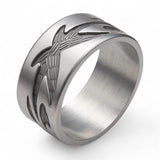 Oxidised Tattoo Sterling Silver Band