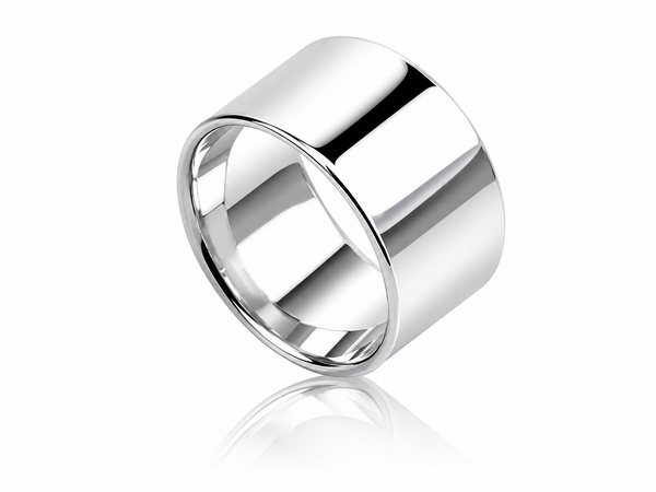 Plain 9mm Sterling Silver Band Ring - Genuine .925 Silver