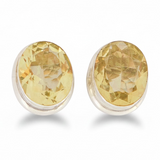 Citrine Sterling Silver Stud Earrings