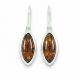 Amber Sterling Silver Drop Earrings