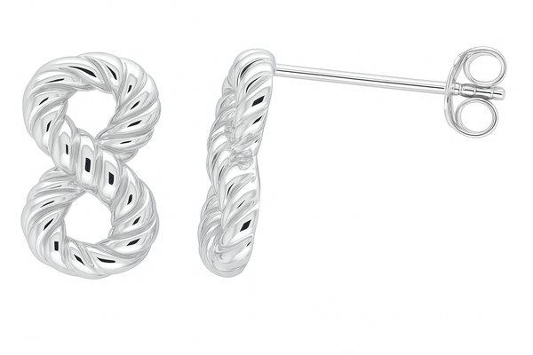 Infinity Sterling Silver Stud Earrings