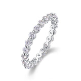 Moissanite S925 Silver Moissanite Solid-Band Ring