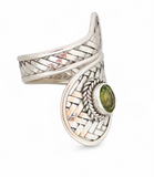 Peridot Weaved Sterling Silver Ring