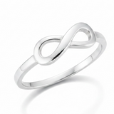 Midi Infinity Sterling Silver Ring - Delicate Stacking Band