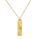 Long Zodiac 18k Gold Plated Waterproof 18inch Stainless Steel Necklace