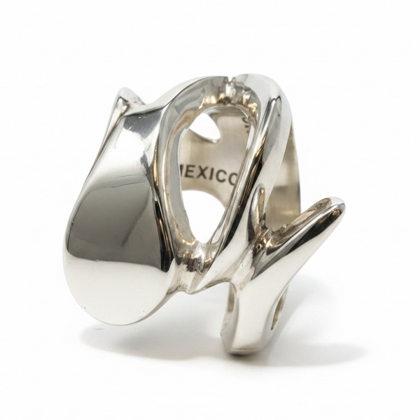 Designer Sterling Silver Wide Chunky Band Ring - MA030