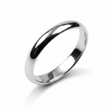 Plain Half Moon 4mm Sterling Silver Band