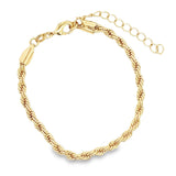 Gold Filled 18K 3mm Gold Rope Chain Bracelet (I42)