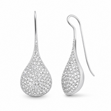 Teardrop Crystal Sterling Silver Drop Earrings