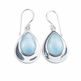 Larimar Sterling Silver Drop Earrings