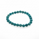Crystal Blue Howlite Round Bead Bracelet