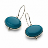 Turquoise Resin Oval .925 Sterling Silver Earrings