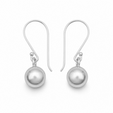 Ball Drop 6mm Sterling Silver Earrings