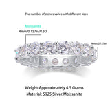 Moissanite S925 silver ring fully set with moissanite