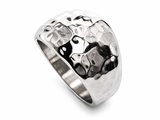 Hammered 14mm Domed Sterling Silver Ring