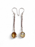 Citrine Balinese Drop Sterling Silver Earrings