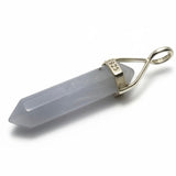 Crystal Blue Lace Double Terminated Sterling Silver Pendant