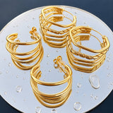 Earrings, 18K Gold Plated Steel