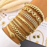 Evil Eyes Bracelet, 18K Gold Plated Steel