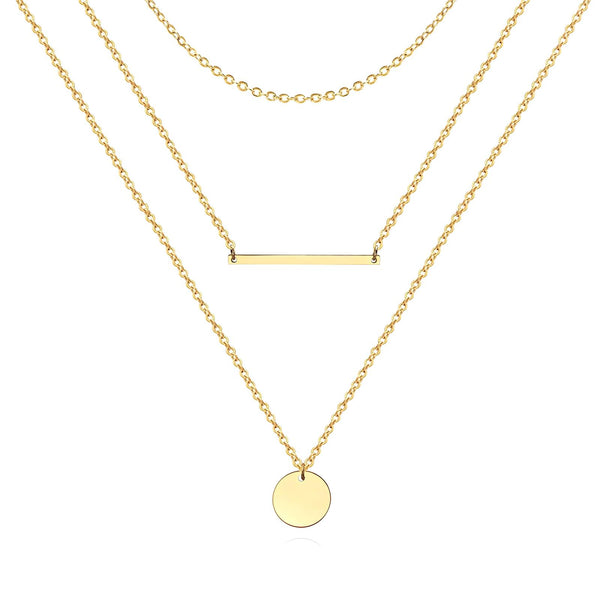Necklace, 18K Gold Plated Steel