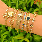 Bracelet, 18K Gold Plated Steel
