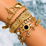Bracelet, 18K Gold Plated Steel