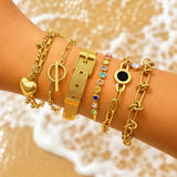 Bracelet, 18K Gold Plated Steel