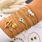 Bracelet, 18K Gold Plated Steel