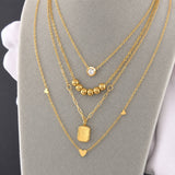 Necklace, 18K Gold Plated Steel