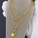 Necklace, 18K Gold Plated Steel