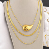 Necklace, 18K Gold Plated Steel
