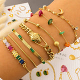 Bracelet, 18K Gold Plated Steel