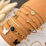 Bracelet, 18K Gold Plated Steel