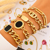 Bracelet, 18K Gold Plated Steel