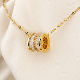 Necklace, 18K Gold Plated Steel