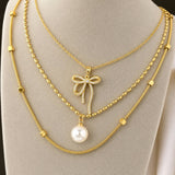 Necklace, 18K Gold Plated Steel