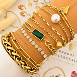 Bracelet, 18K Gold Plated Steel
