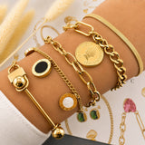 Bracelet, 18K Gold Plated Steel