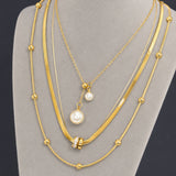 Necklace, 18K Gold Plated Steel
