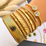 Bracelet, 18K Gold Plated Steel