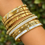 Bracelet, 18K Gold Plated Steel